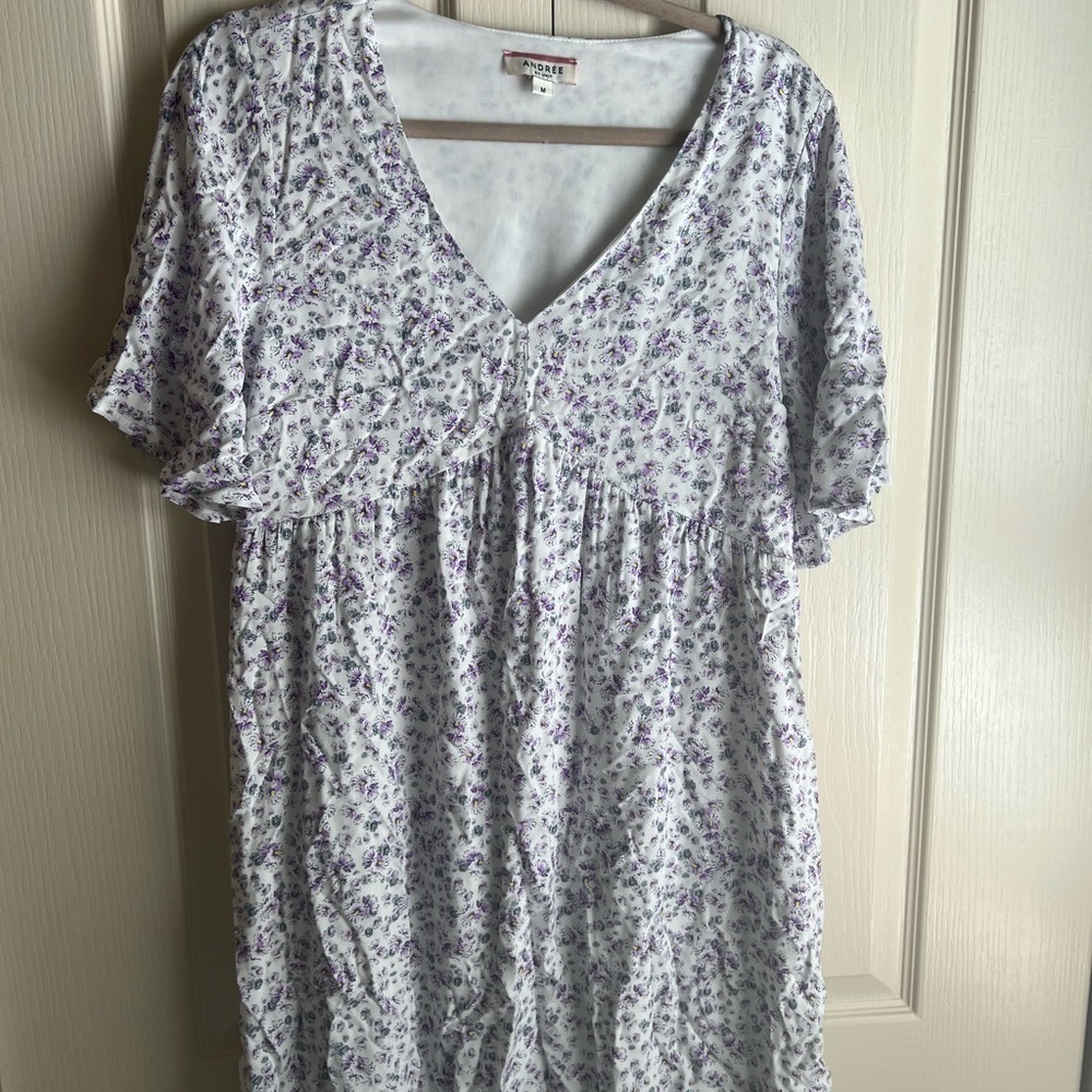 Purple Floral Lightweight Dress